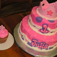Pink and purple princess cake