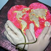 Friendship hands and world’s heart
