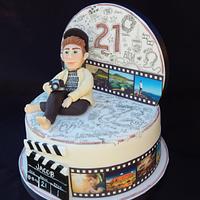 Doodle cake for film student