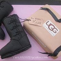 Ugg Boots and box cake