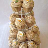 Calla Lily Cupcake Wedding Tower