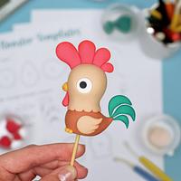 Cute Rooster Cake Topper