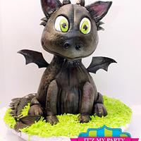 Black dragon cake