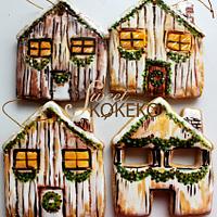Houses on Christmas Time Cookies