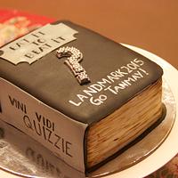 A book cake for an avid quizzer!