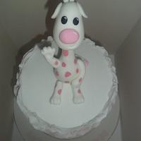 Frilly pink baby shower cake