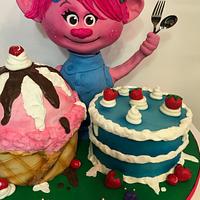Poppy Princess Troll cake