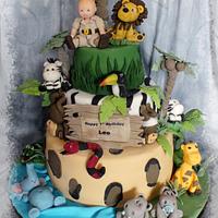 Jungle 1st Birthday Cake