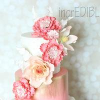 Zephyr- Soft coral wedding cake