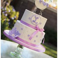 Lavender and white baby shower