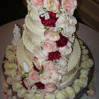 Floral abundance Wedding cake