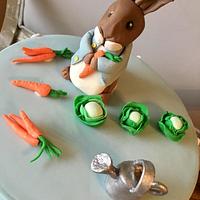 Peter Rabbit baby shower cake