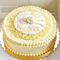 Yellow Christening Cake