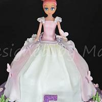 bubble guppy & barbie themed birthday cake