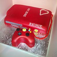 Valentines Red X box cake 