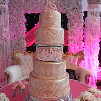 Ivory Pearl Wedding Cake
