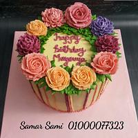 Buttercream floral birthday cake