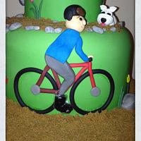 Westie Dogs and Bicycle 60th birthday cake