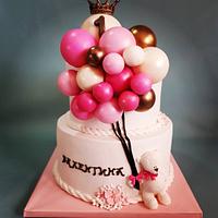 cake with balloons