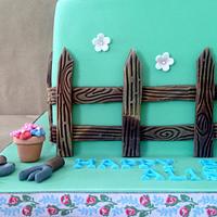 Gardening themed cake