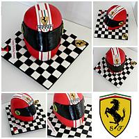 Ferrari helmet cake