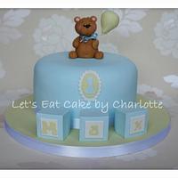 Cute Teddy Bear Cake for a 1st Birthday