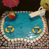 MOSAIC Swimming pool cake 