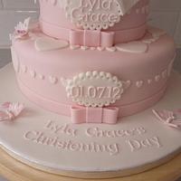 Pink Christening Cake