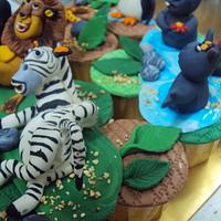 Madagascar Theme Cupcakes