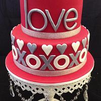 XOXOX Engagement Cake