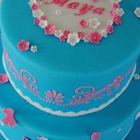 Holy Communion Cake- Blue&Pink