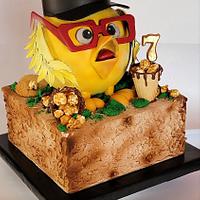 Chicken Gun - No Gun birthday cake 
