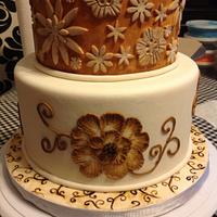 Brush Embroidered Wedding Cake