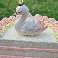 swan cake for 1/2 years old