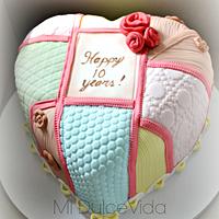 Quilted Heart Cake 