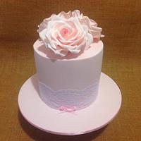 Vintage tea party roses cake