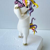 Dancer unicorn cake topper fondant