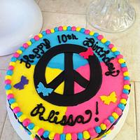 neon peace cake