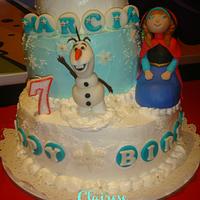Frozen theme 3 tier cake