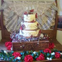primitive themed wedding cake