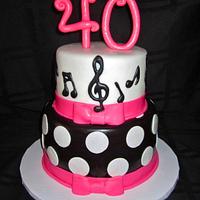Girly 40th Birthday Cake