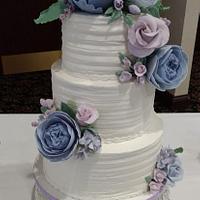 Rustic Lilac Wedding Cake