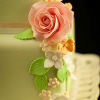 Small floral wedding cake