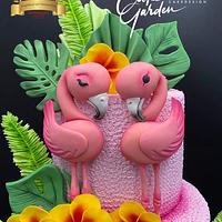 Flamingo Love cake