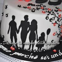 Silhouette family cake