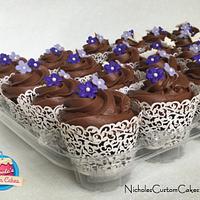 Wedding Shower Sheet Cake and Cupcakes