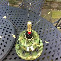 Champagne Camouflage Explosion Cake