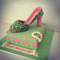 Leopard skin shoes cake