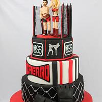 Kick boxing birthday cake 