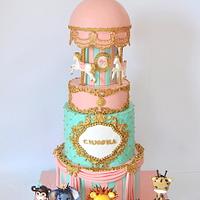 Pastel carousel cake Pastel carousel cake